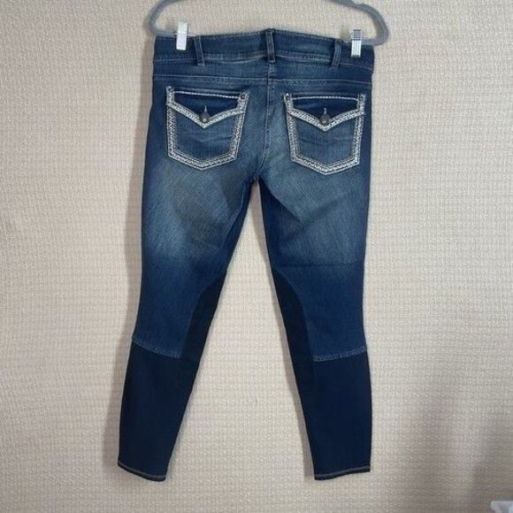Ariat Riding Britches Blue Straight Leg Jogger Denim Jeans Women Size 28 Reg - Picture 15 of 16